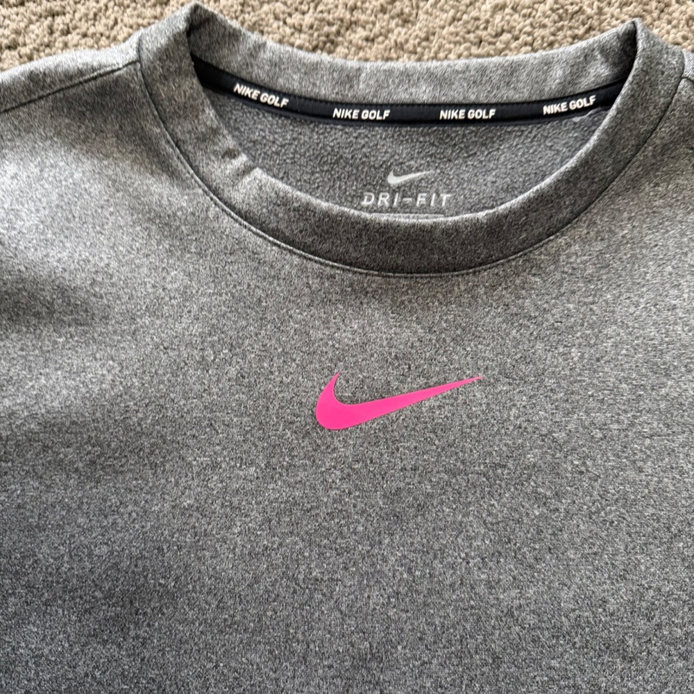 Nike Golf Dri-FIT Pullover Women's Gray Pink‎ Long Sleeve Athletic Top